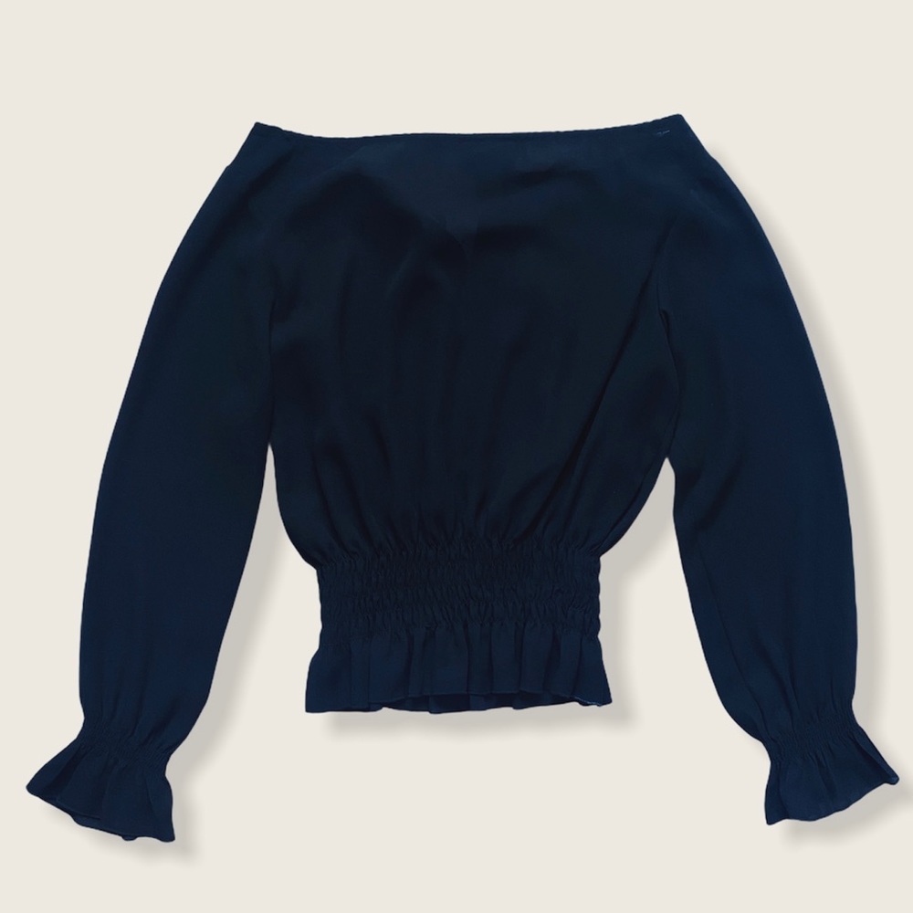 Notations Co. Black blouse with ruffle detailing - Picture 9 of 10